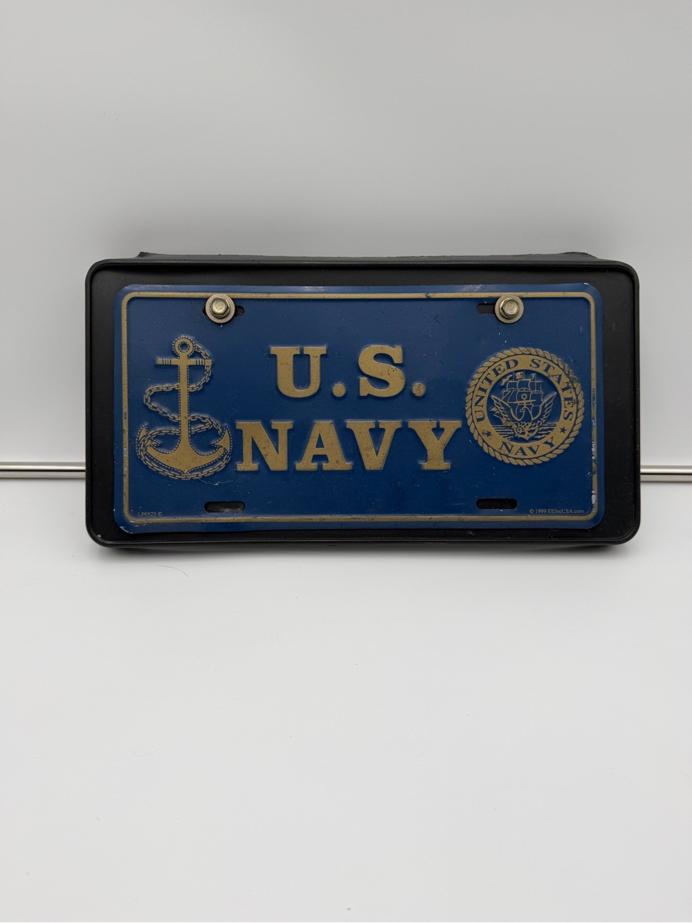 Vintage US Navy USN Anchor and Logo Automobile car License Plate